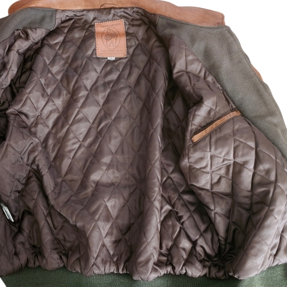 Golden Bear Vintage Men’s Varsity Bomber Loden Stripe Knit Jacket Size Large - Picture 14 of 17